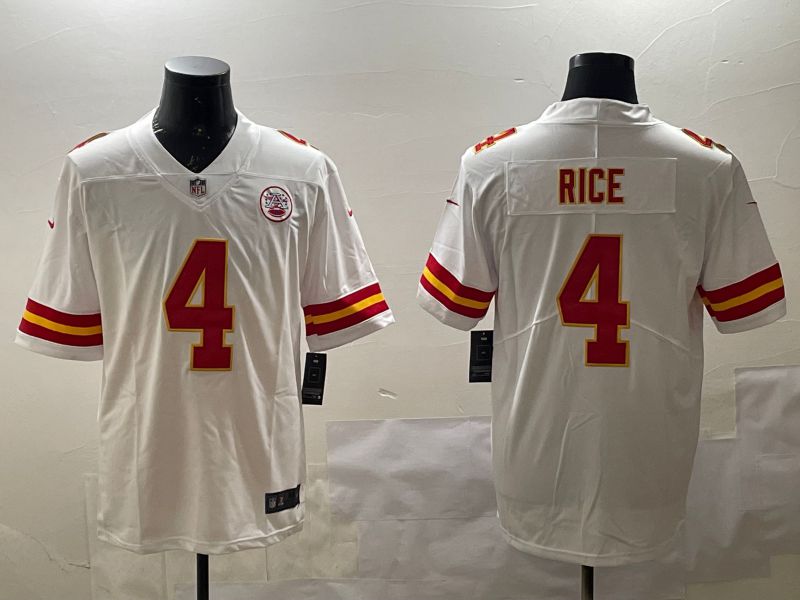 Men Kansas City Chiefs #4 Rice White Second generations 2025 Nike Limited NFL Jersey style 1->kansas city chiefs->NFL Jersey